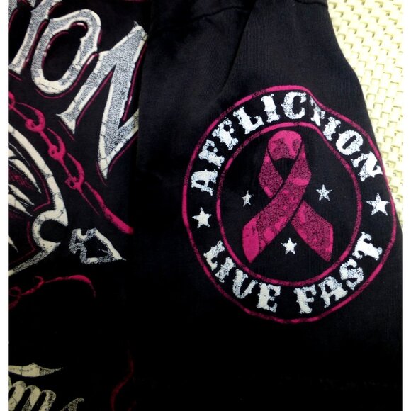Affliction American Customs Live Fast Graphic Tee Black L 100% Cotton Motorcycle - Picture 4 of 8
